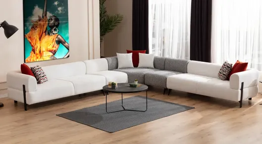 Product img 1, Cratos Modüler Metal Ayaklı Köşe Koltuk Takımı